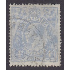 Australian    King George V    4d Blue   Single Crown WMK  Plate Variety 1R57..